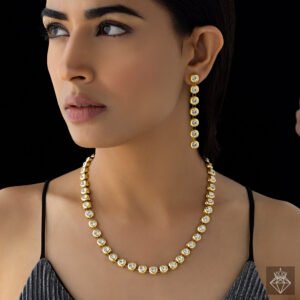 Anti-Tarnish AD Necklace Set With Earring