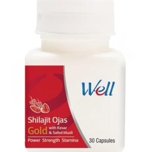 Well Shilajit Ojas Gold – With Kesar, Safed Musli & 13 Herbs | Power, Strength & Stamina Support | 30 Capsules